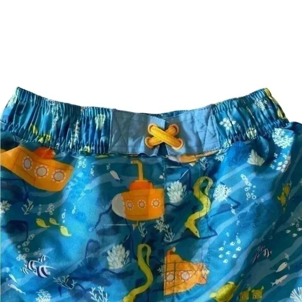 UV Skinz Blue & Orange Submarine Turtles Ocean Boys UPF 50+ Trunks Pants SZ 7